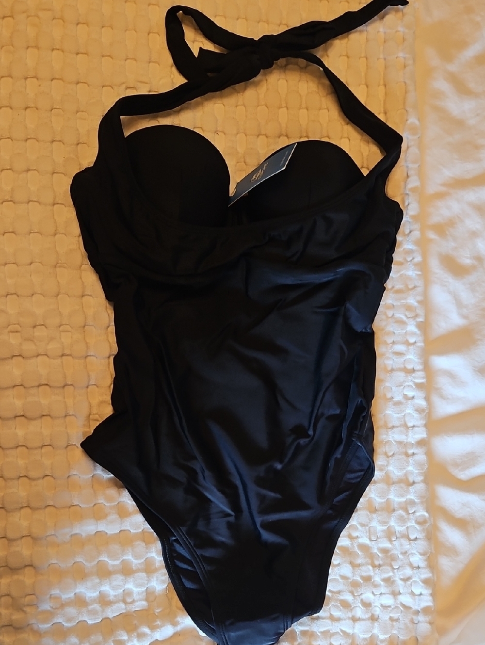 Black Halter One-Piece Swimsuit Small